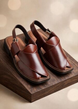 Premium Red Charsadda Peshawari Chappal | Handcrafted Maroon Leather