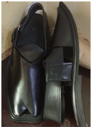 Authentic Black Charsadda Peshawari Chappal | Handcrafted Premium Leather