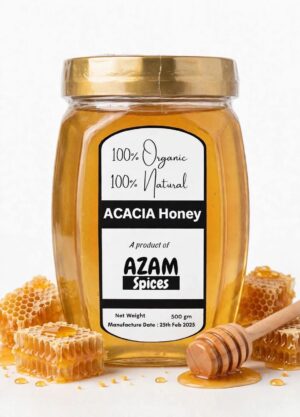 100% Pure Acacia Honey by Azam Spices 500gm – All-Natural Premium Raw Honey