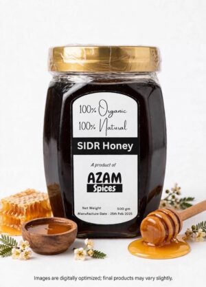 100% Pure Sidr Honey by Azam Spices 500gm – All-Natural Premium Honey from Karak, Pakistan