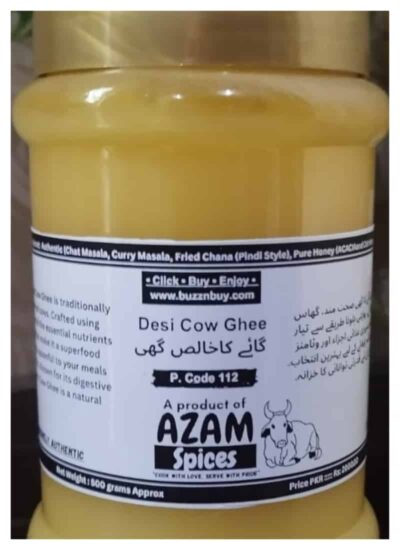 Premium Pure Cow Desi Ghee by Azam Spices – 100% All-Natural Golden Clarified Butter