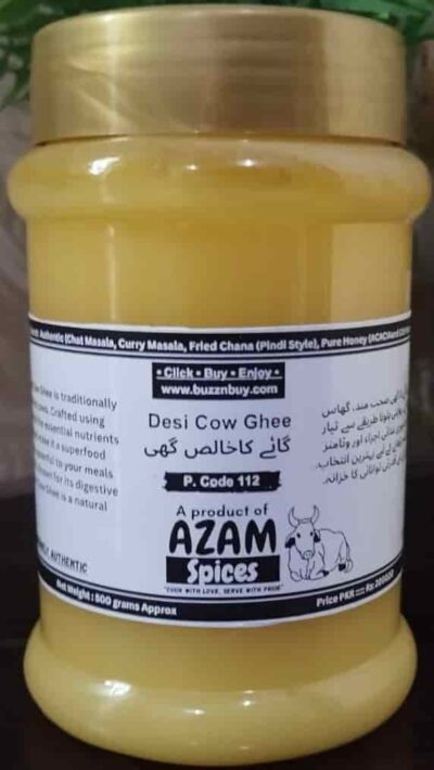 Premium Pure Cow Desi Ghee by Azam Spices – 100% All-Natural Golden Clarified Butter