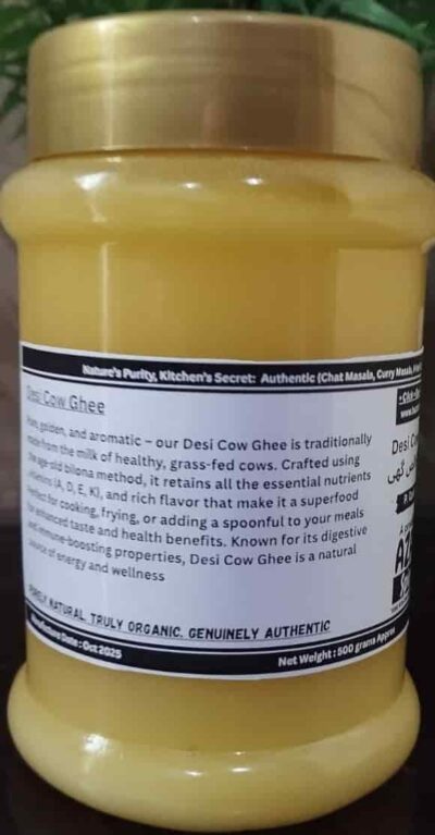 Premium Pure Cow Desi Ghee by Azam Spices – 100% All-Natural Golden Clarified Butter