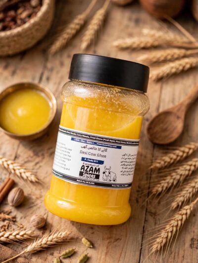 Premium Pure Cow Desi Ghee by Azam Spices 1kg – 100% All-Natural Golden Clarified Butter