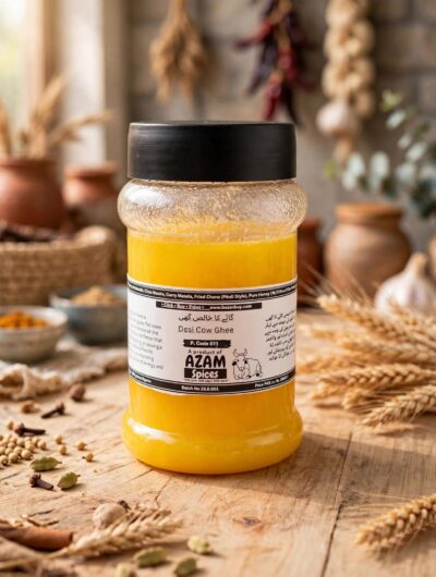 Premium Pure Cow Desi Ghee by Azam Spices 1kg – 100% All-Natural Golden Clarified Butter