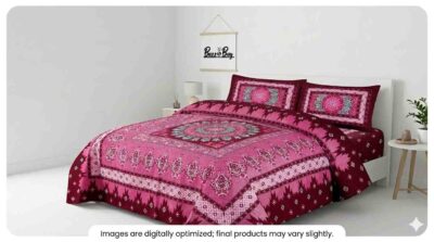 Premium 100% Pure Cotton Regular Flat Bedsheet – Ultra-Soft, Breathable, and Vibrant Luxury