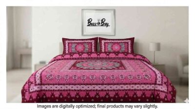 Premium 100% Pure Cotton Regular Flat Bedsheet – Ultra-Soft, Breathable, and Vibrant Luxury