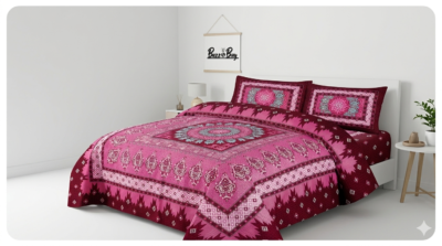 Premium 100% Pure Cotton Regular Flat Bedsheet – Ultra-Soft, Breathable, and Vibrant Luxury