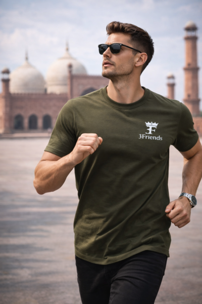 PC 203.3 PC 203 - D.Green (Mehdi Color) Round Neck T-Shirt | Classic Fit