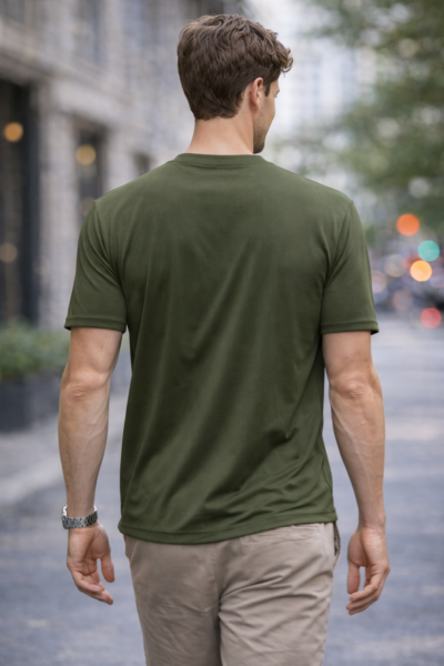 PC 203.6 PC 203 - D.Green (Mehdi Color) Round Neck T-Shirt | Classic Fit