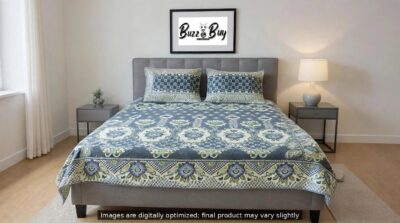 Premium 100% Pure Sooti Bedsheet (Green)  – Breathable, Crisp Cotton Comfort for Everyday Luxury