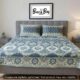 Premium 100% Pure Sooti Bedsheet (Green)  – Breathable, Crisp Cotton Comfort for Everyday Luxury