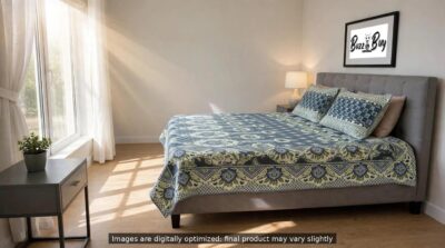 Premium 100% Pure Sooti Bedsheet (Green)  – Breathable, Crisp Cotton Comfort for Everyday Luxury