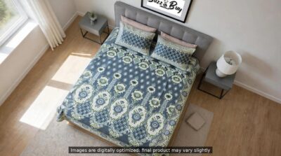 Premium 100% Pure Sooti Bedsheet (Green)  – Breathable, Crisp Cotton Comfort for Everyday Luxury