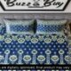 PC522.2 Premium 100% Pure Sooti Bedsheet (Blue) – Breathable, Crisp Cotton Comfort for Everyday Luxury