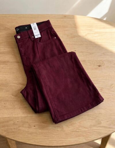 WhatsApp Image 2026-09-15 at 21.04.30 (1) Premium Women's Maroon Cotton Jeans – Comfort Fit Denim