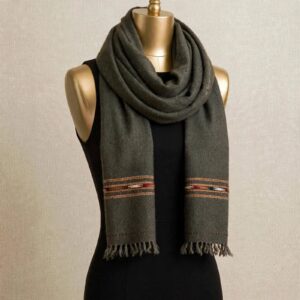 dark green muffler dummy Swati Handwoven Wool Muffler