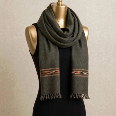 dark green muffler dummy Swati Handwoven Wool Muffler