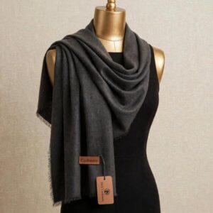 pc 272 - Cashmere Light Black Classic Cashmere Shawl
