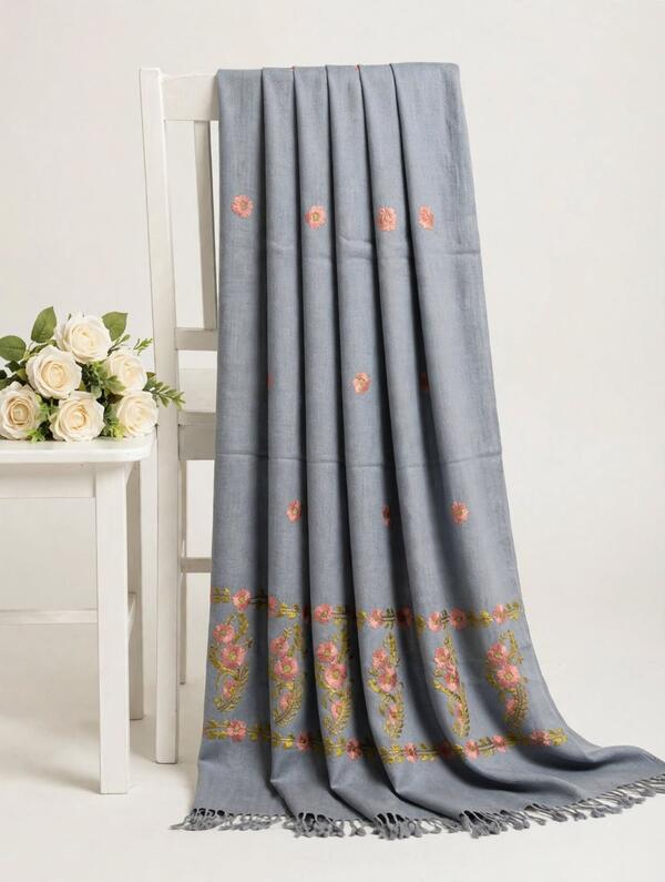 pc291- Luxury Dark Grey Swati Royal Luxury Shawl