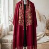 Handmade Kashmiri Aari Embroidery Cape Shawl | Luxury Winter Wrap