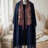 PC-291-Color2 Handmade Kashmiri Aari Embroidery Cape Shawl | Luxury Winter Wrap