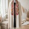 PC-291-Color3 Handmade Kashmiri Aari Embroidery Cape Shawl | Luxury Winter Wrap